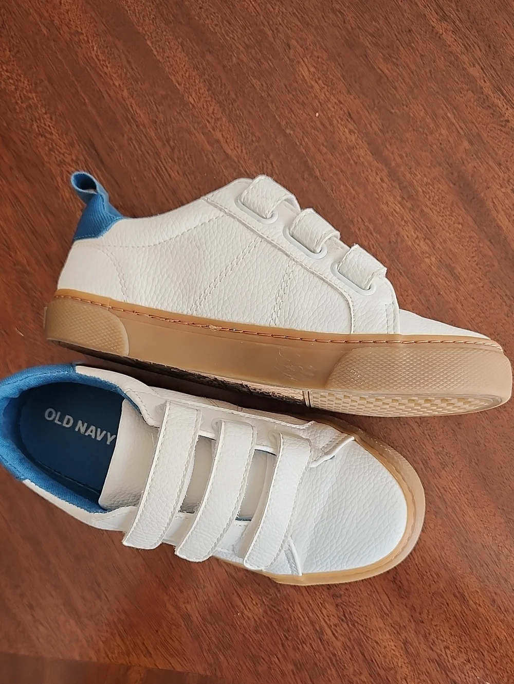 Old Navy White & Blue Velcro Sneackers, 13